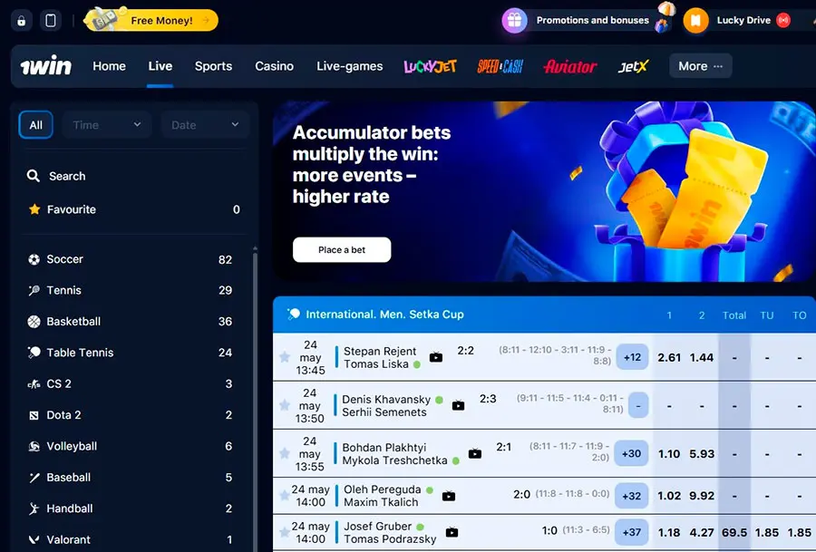 1win Bet: Types of Bets Available